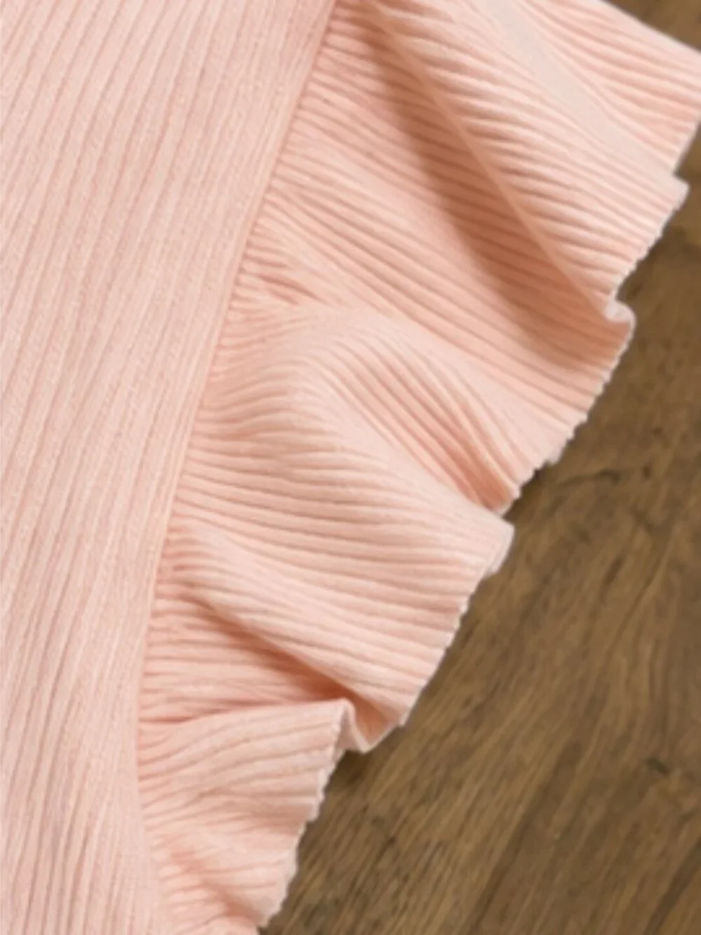 J.Crew Blush Ribbed Flutter Sleeve Top Medium Soft Cotton Modal